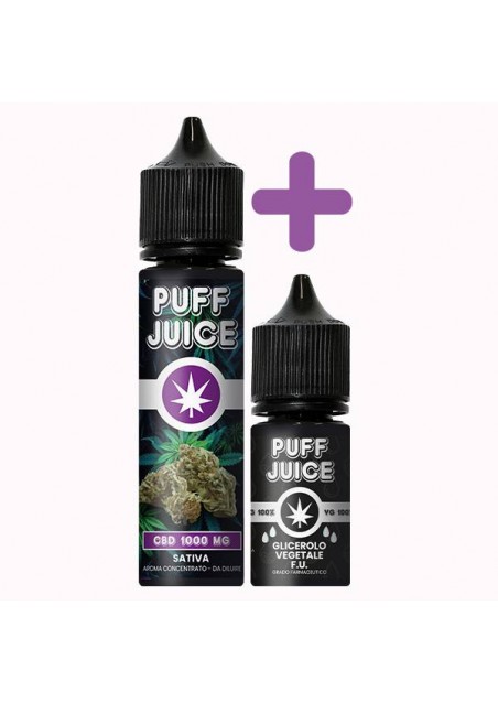 Puff Juice - Aroma Sativa + Glicerolo - CBD 1000mg - 40ml