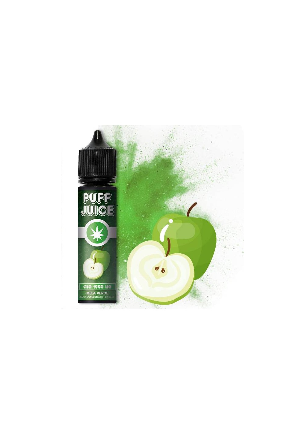 Puff Juice - Aroma Mela Verde + Glicerolo - CBD 1000mg - 40ml