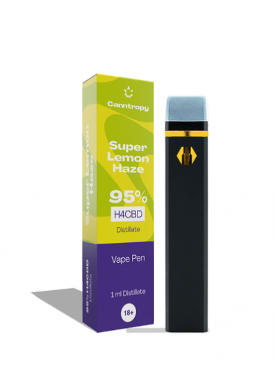 H4CBD Disposable Vape Pen - 1ml 95% - Super Lemon Haze - 400/600 Puffs - Canntropy