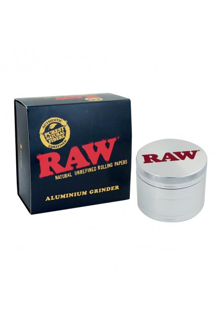 RAW - Grinder Alluminio Silver con Confezione Regalo, 56mm - 4 Parti - RAW