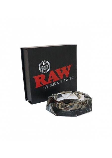 RAW The Dark Side - Glass Ashtray, Heavy, Elegant with Giftbox - RAW
