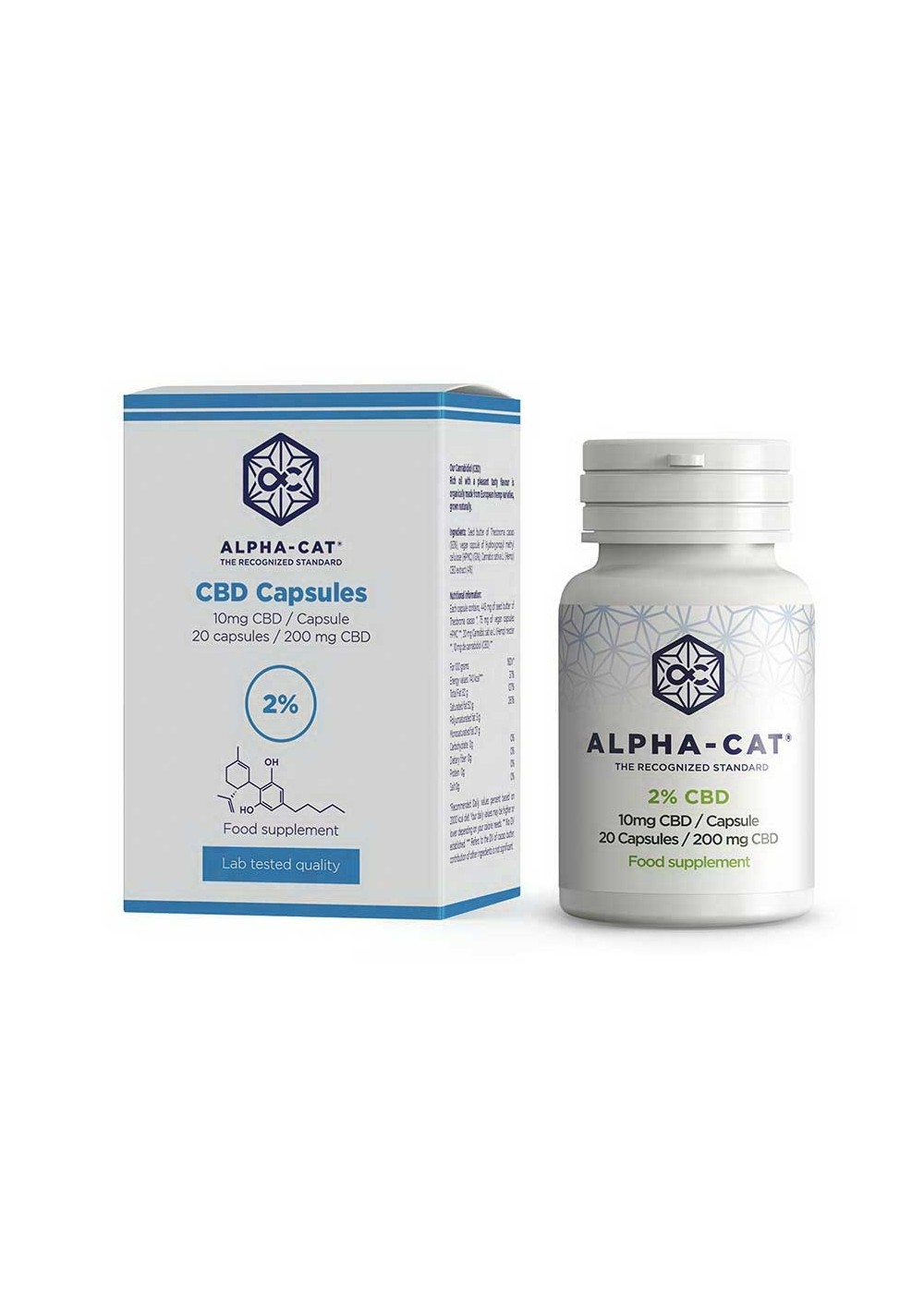 CBD Softgel Capsules 20pcs, 200mg CBD - Alpha-CAT