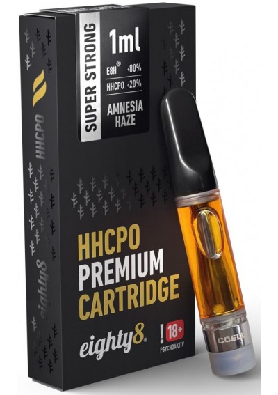 HHCPO Cartuccia Atomizzatore 20% - Amnesia Premium, Super Strong - 1ml, fino a 600 puffs - Eighty8