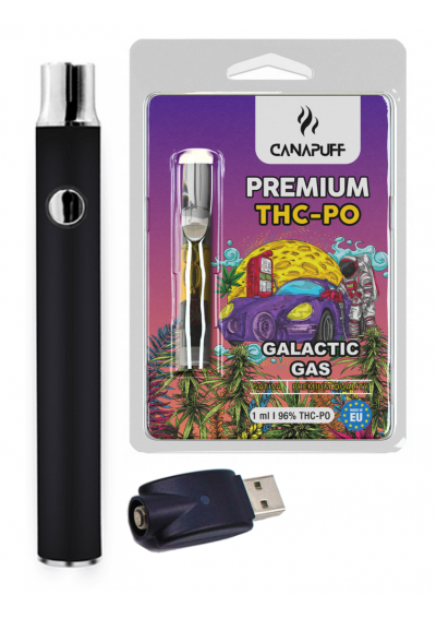 THC-PO Starter Kit - Atomizer + Battery - Galactic Gas 79% - 1ml, up to 500 puffs - Canapuff