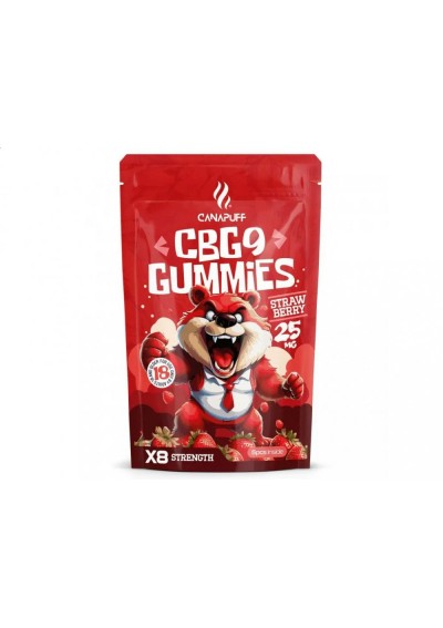 CBG-9 Gummies Strawberry, 5 pcs, 25mg CBG9, Strong - Canapuff
