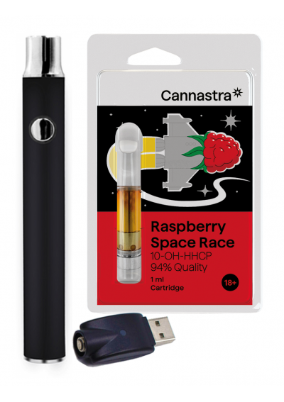 10-OH-HHCP Starter Kit - Atomizzatore + Batteria - Raspberry Space Race 94% - 1ml, fino a 500 puffs - Canapuff