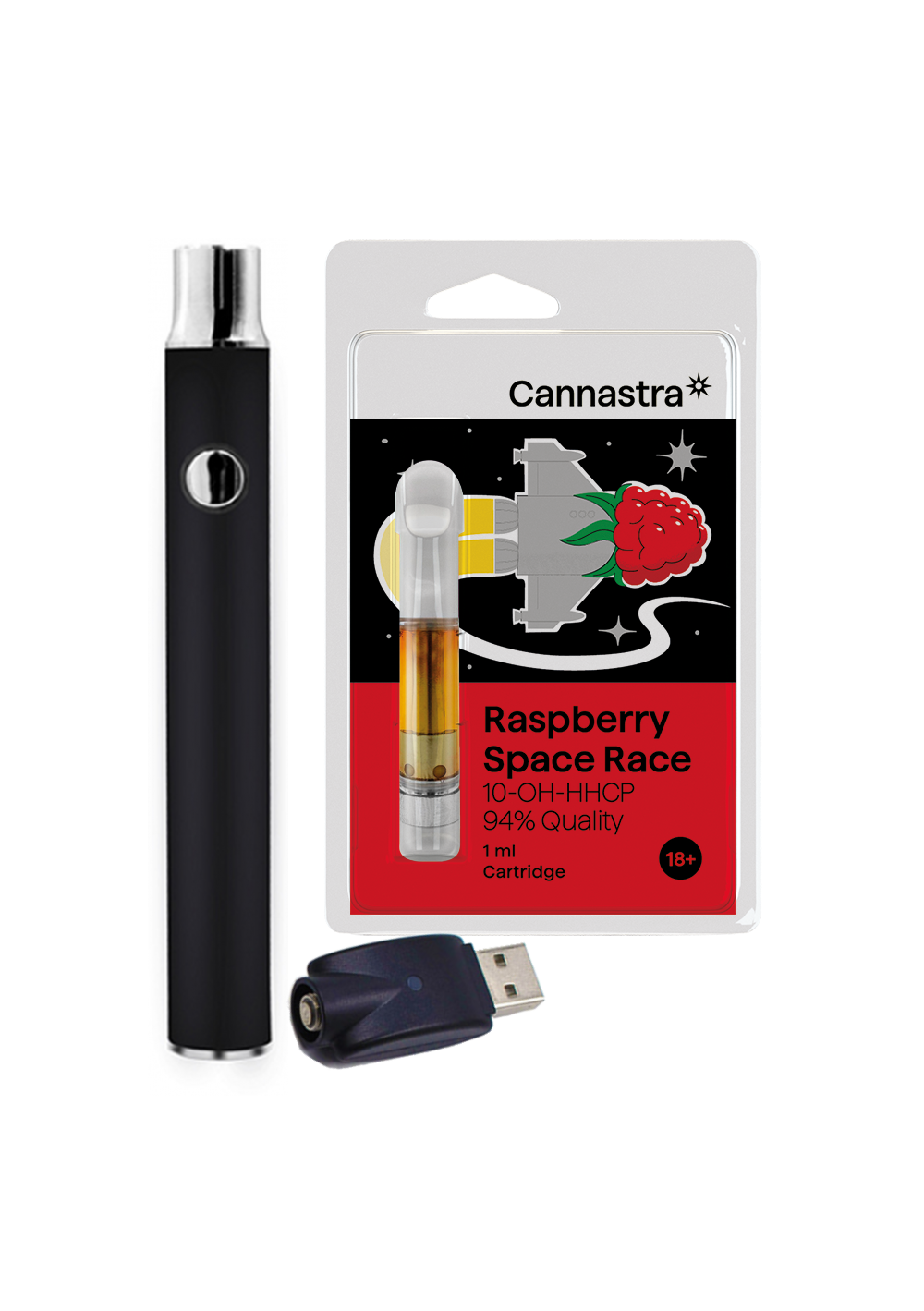 10-OH-HHCP Starter Kit - Atomizer + Battery - Raspberry Space Race,...