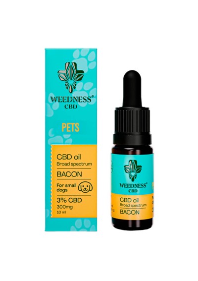 Olio CBD per Cani Piccoli gusto Bacon - 3% CBD (10ml) - Weedness