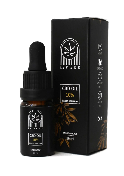 CBD Oil 10% Broad Spectrum - MCTC Oil - CBD Drops - 10ml - La Via Bio